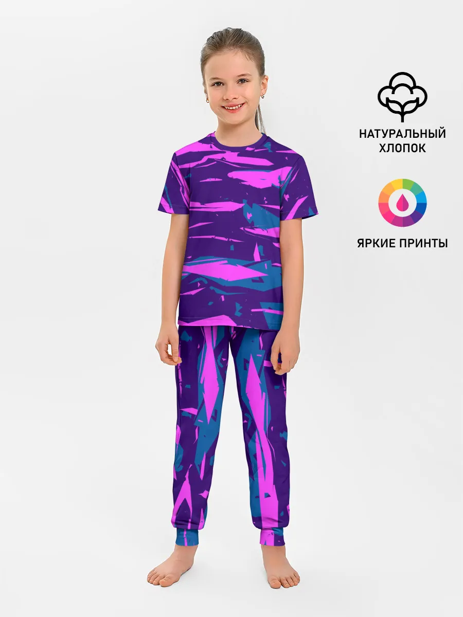 Детская пижама с брюками / CYBERSTYLE NEON CAMOUFLAGE