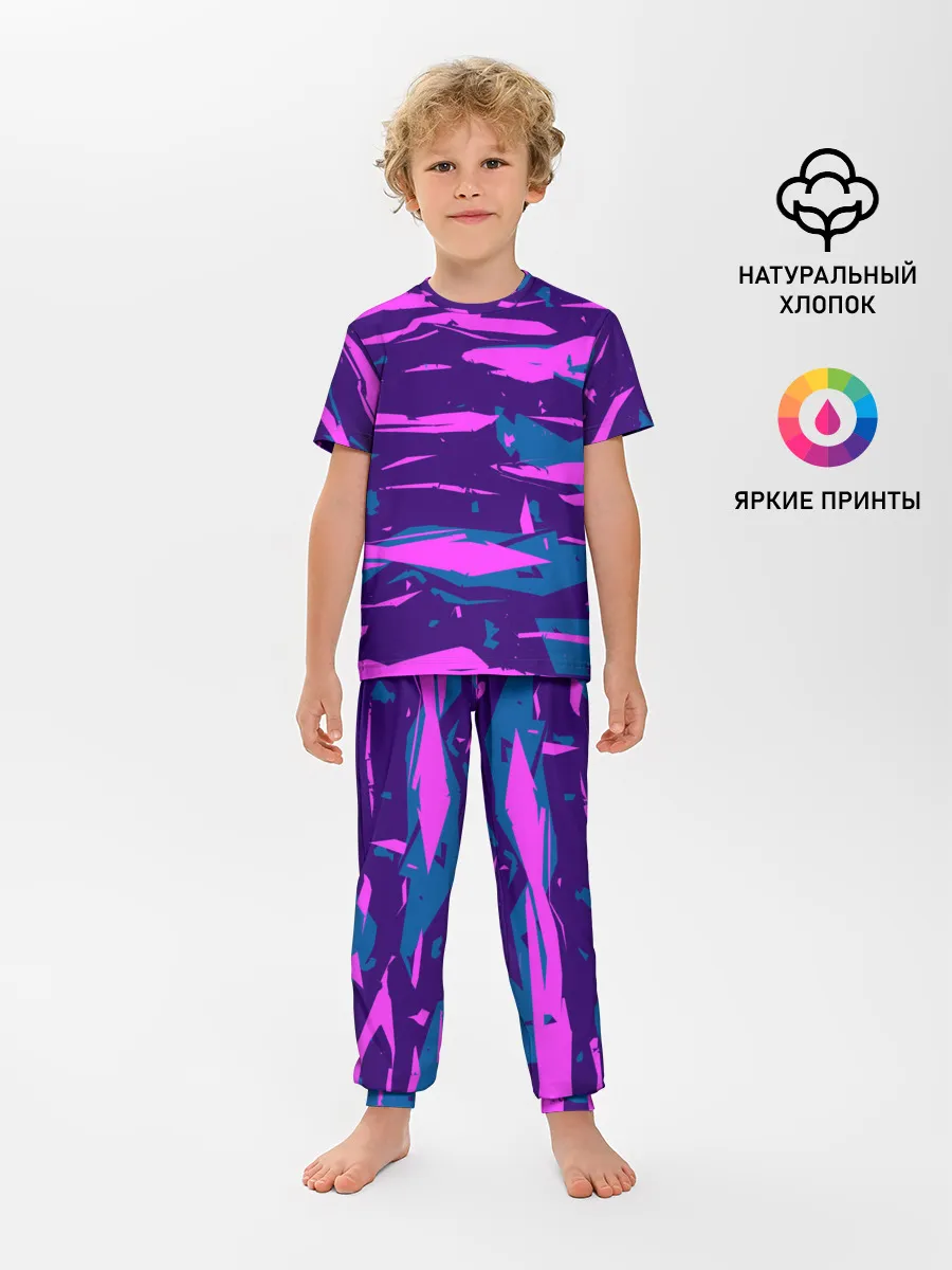 Детская пижама с брюками / CYBERSTYLE NEON CAMOUFLAGE