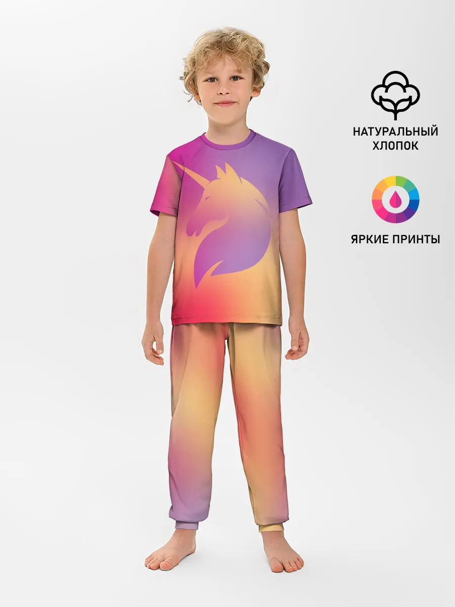 Детская пижама с брюками / Unicorn gradient