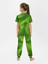 Детская пижама с брюками / 3d Green abstract