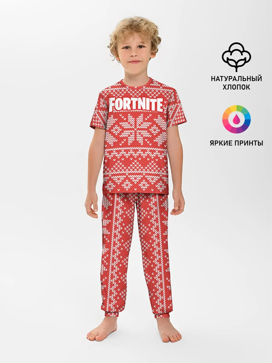 Детская пижама с брюками / Новогодний Fortnite