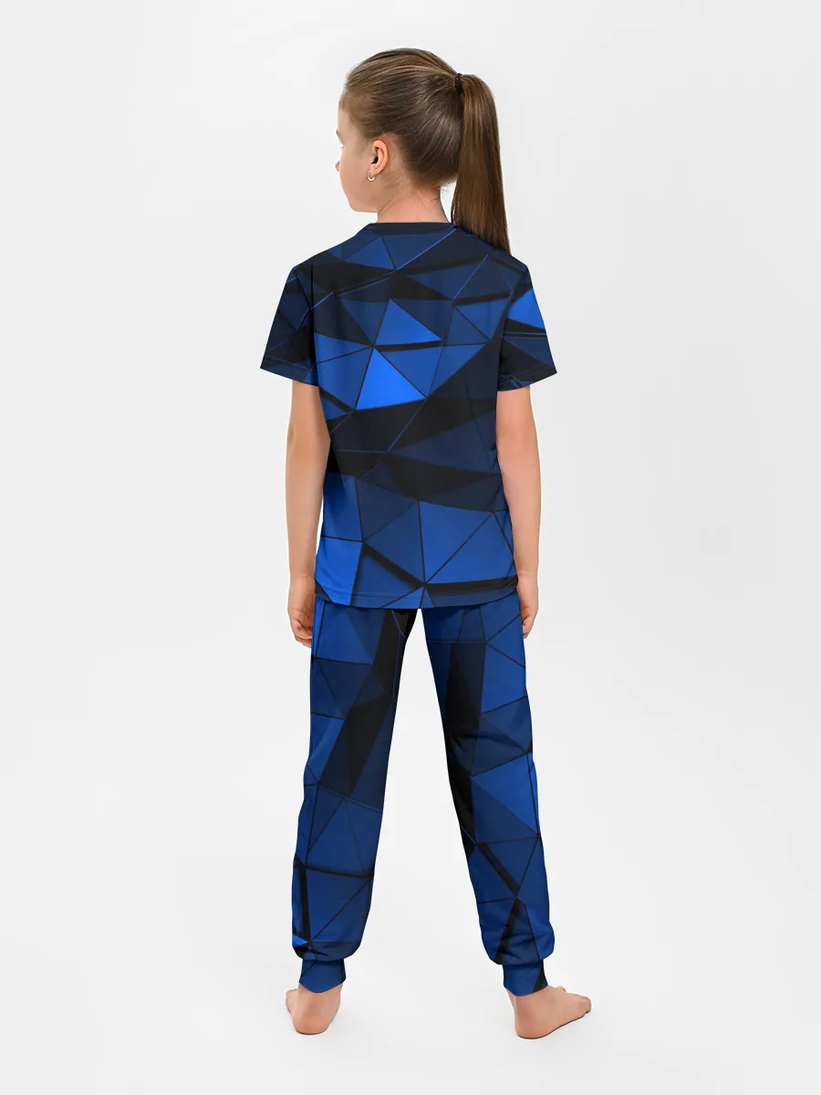 Детская пижама с брюками / Blue abstraction collection