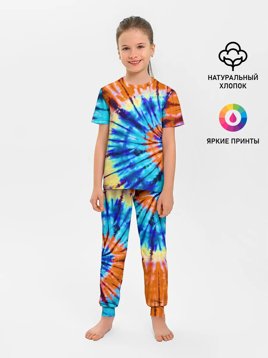 Детская пижама с брюками / Tie dye