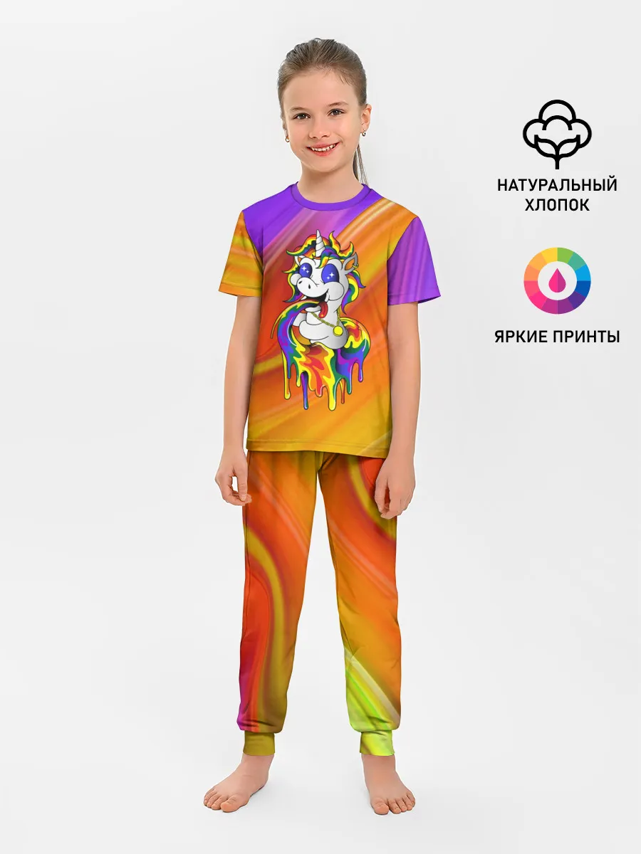 Детская пижама с брюками / Единорог | Unicorn | Rainbow (Z)