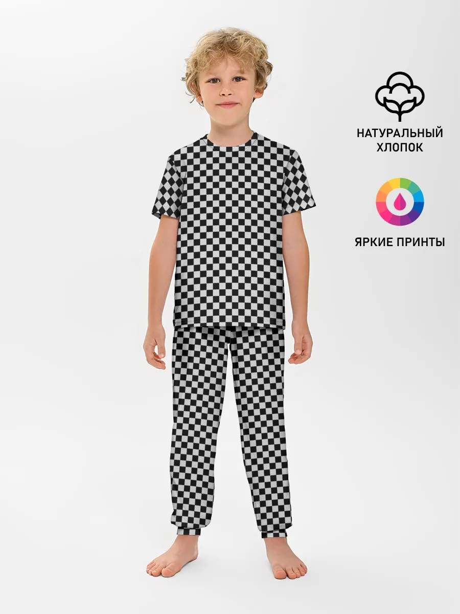 Детская пижама с брюками / Checkerboard Color