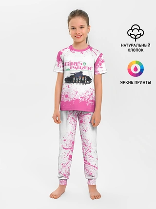 Детская пижама с брюками / Девушки и танки | Pink (Z)