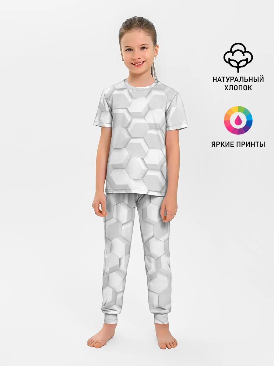 Детская пижама с брюками / 3D WHITE