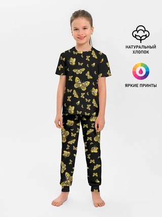 Детская пижама с брюками / Golden Butterfly pattern