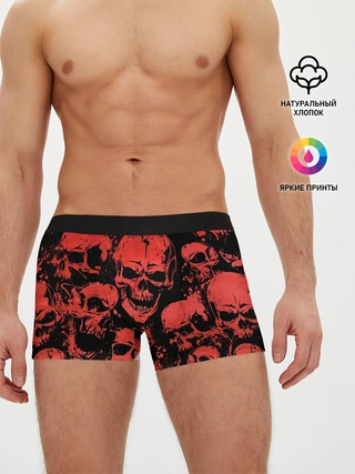 Мужские трусы боксеры / Skulls pattern