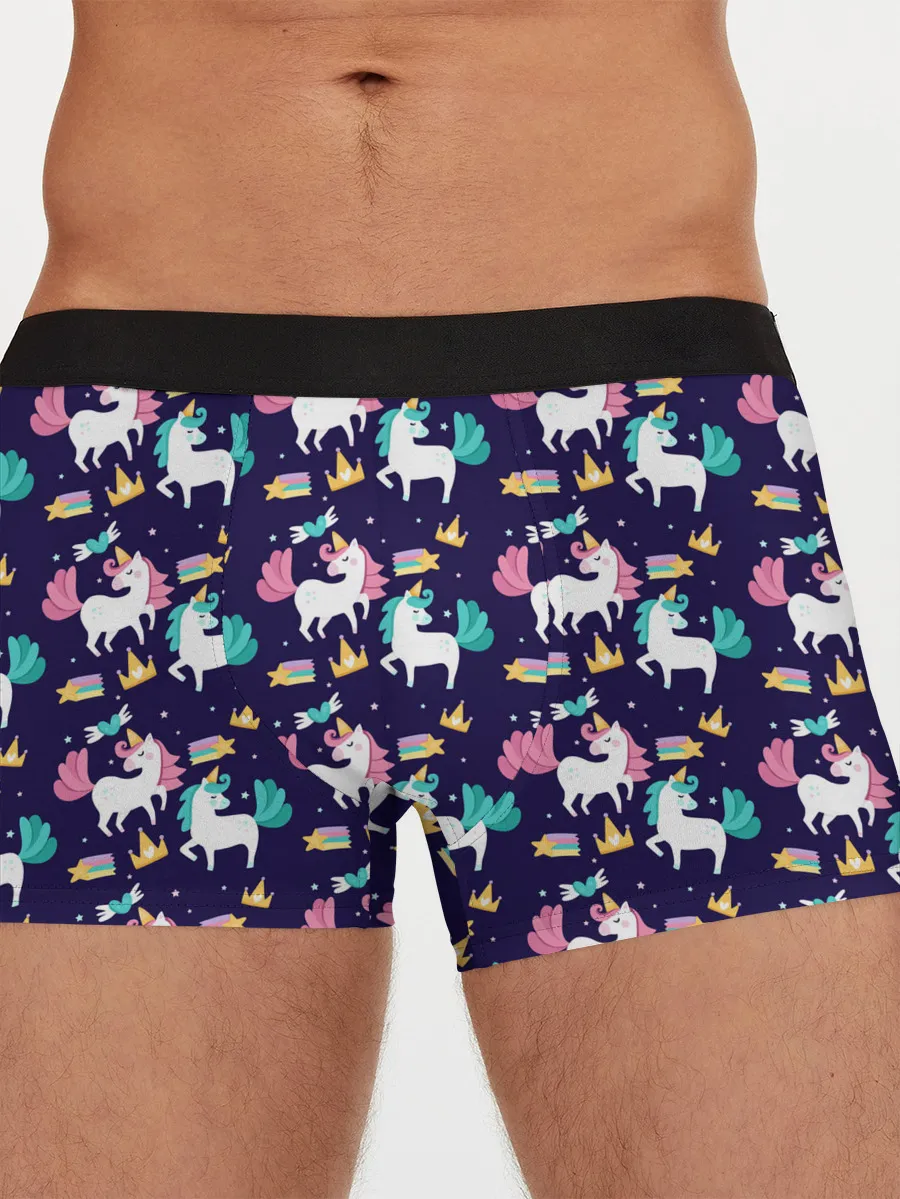 Мужские трусы боксеры / Unicorn pattern