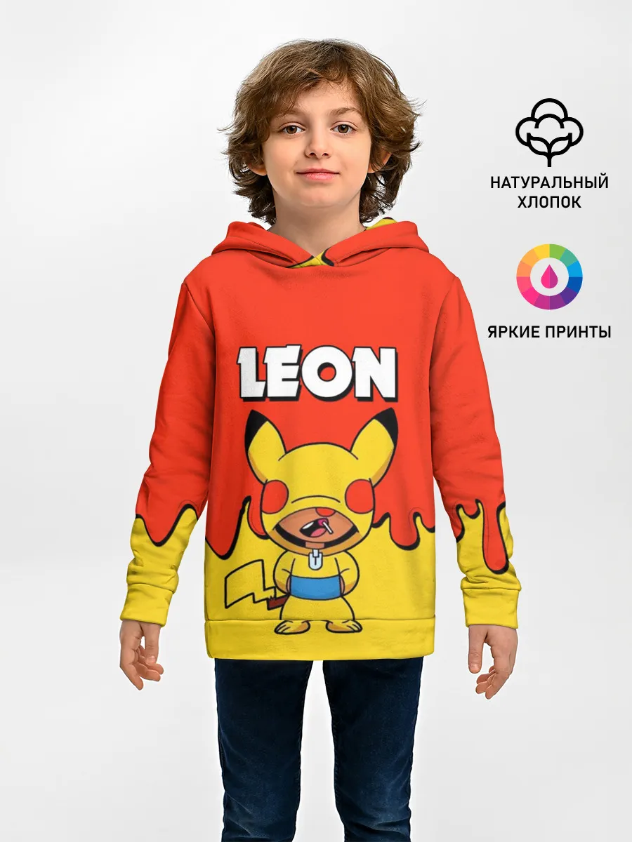 Детское худи / Brawl Stars Leon Pikachu