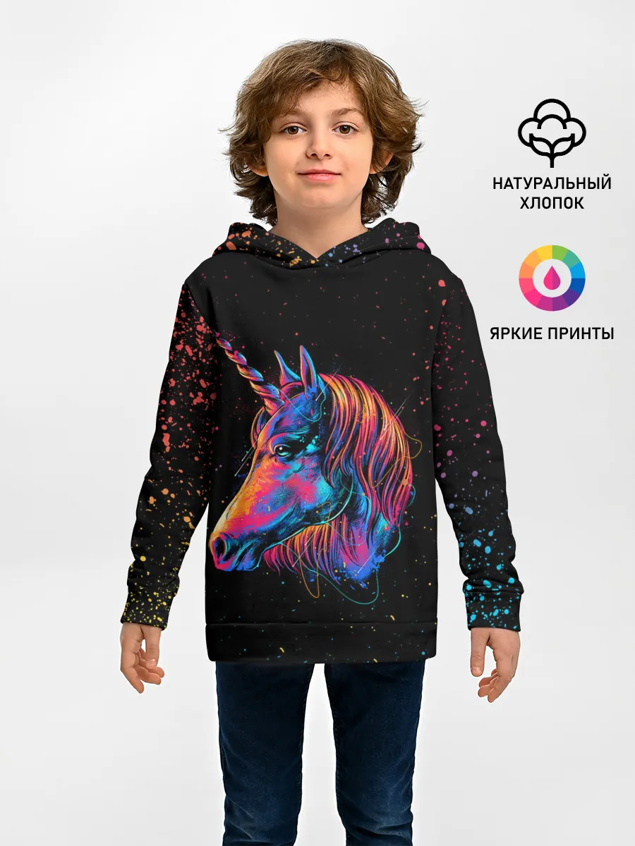 Детское худи / ЕДИНОРОГ | UNICORN RAINBOW