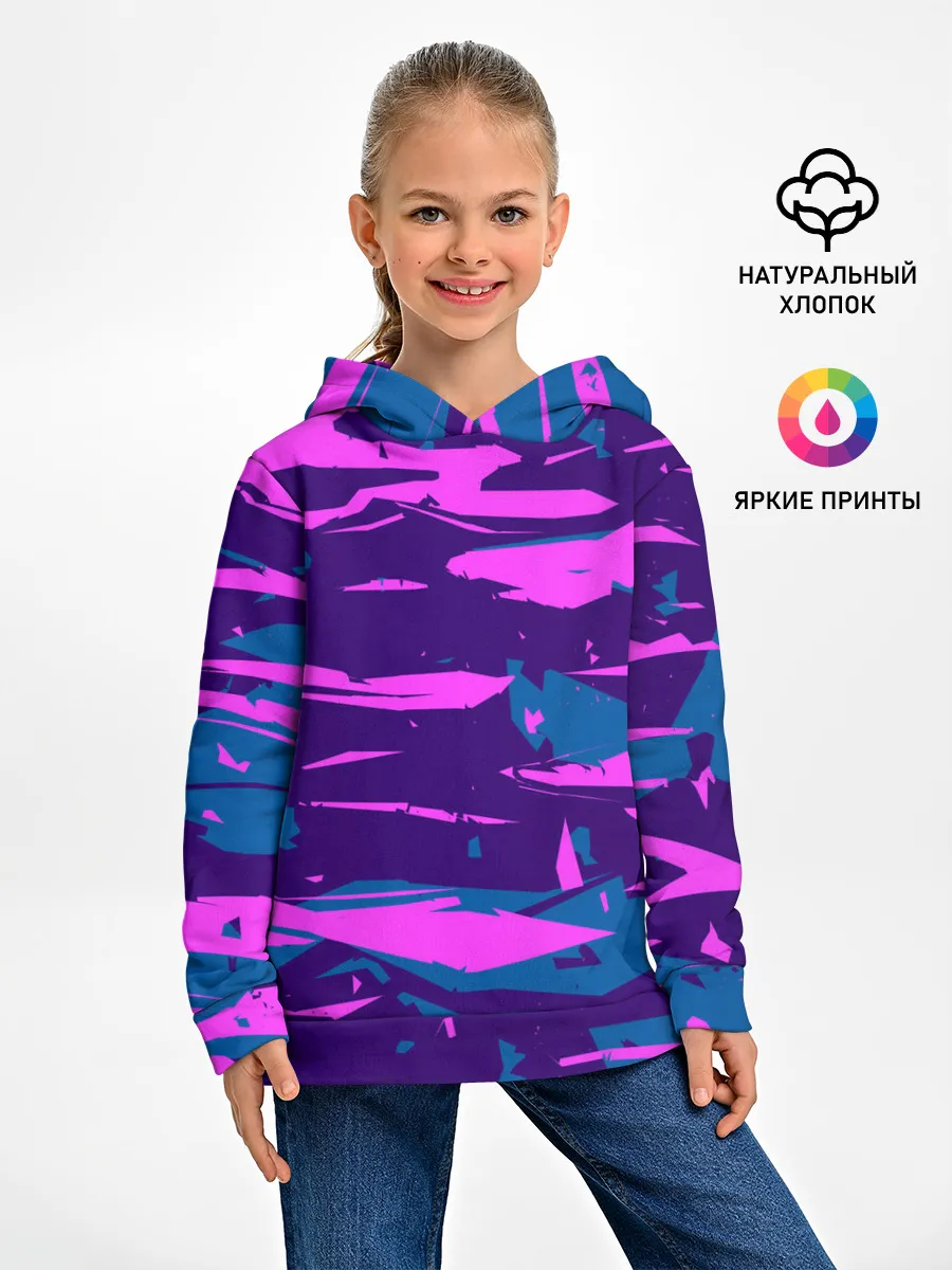 Детское худи / CYBERSTYLE NEON CAMOUFLAGE