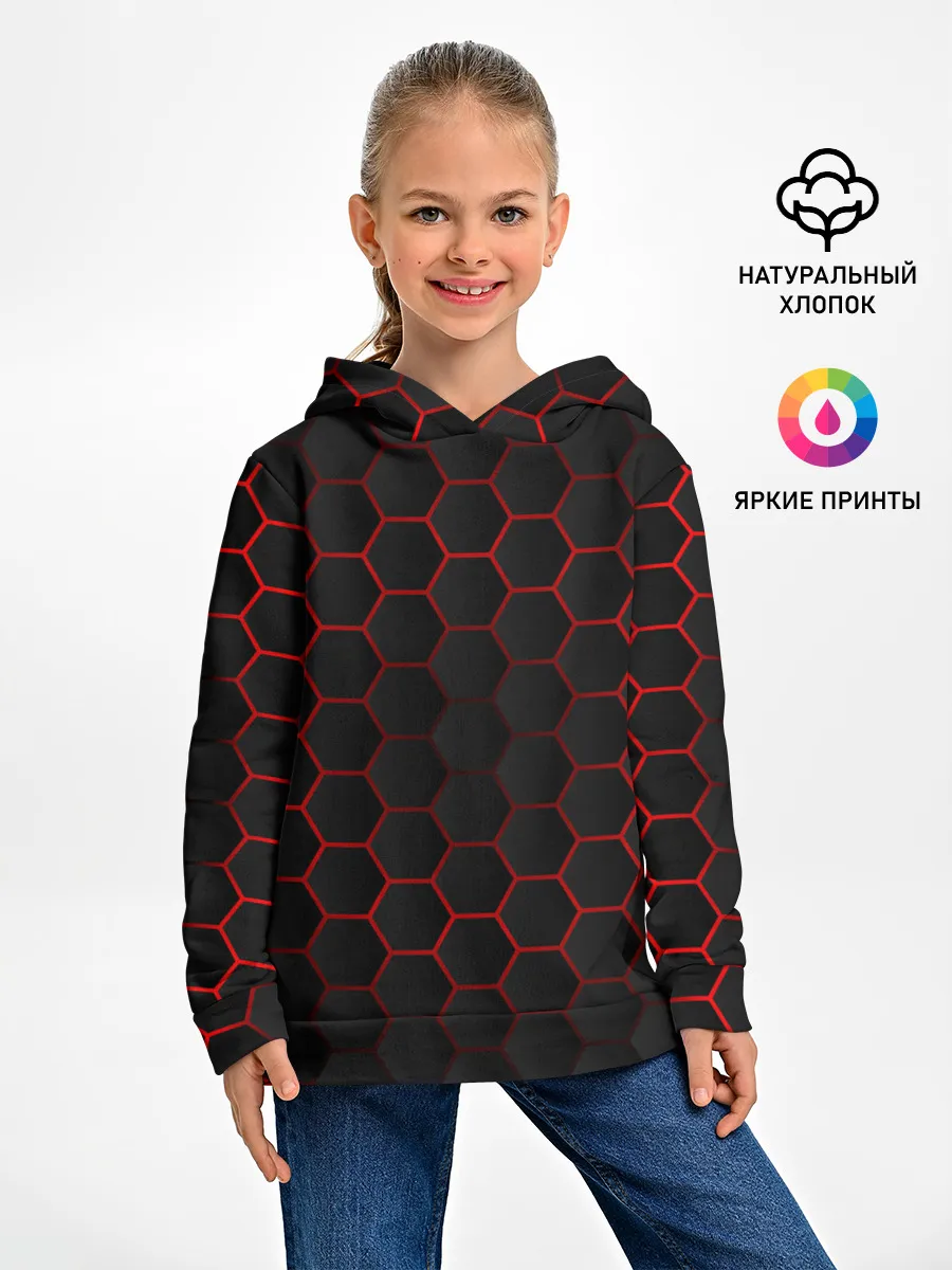 Детское худи / 3D black & red