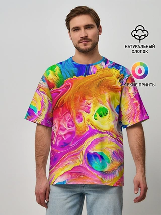 Мужская футболка оверсайз / TIE DYE | ЯРКИЕ КРАСКИ