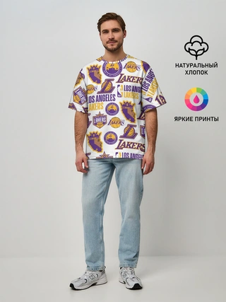 Мужская футболка оверсайз / LAKERS LOGO