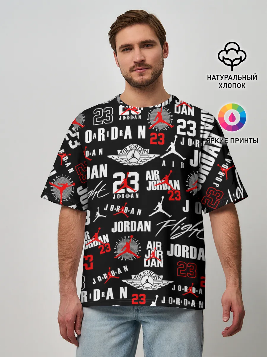 Мужская футболка оверсайз / MICHAEL JORDAN LOGOBOMBING