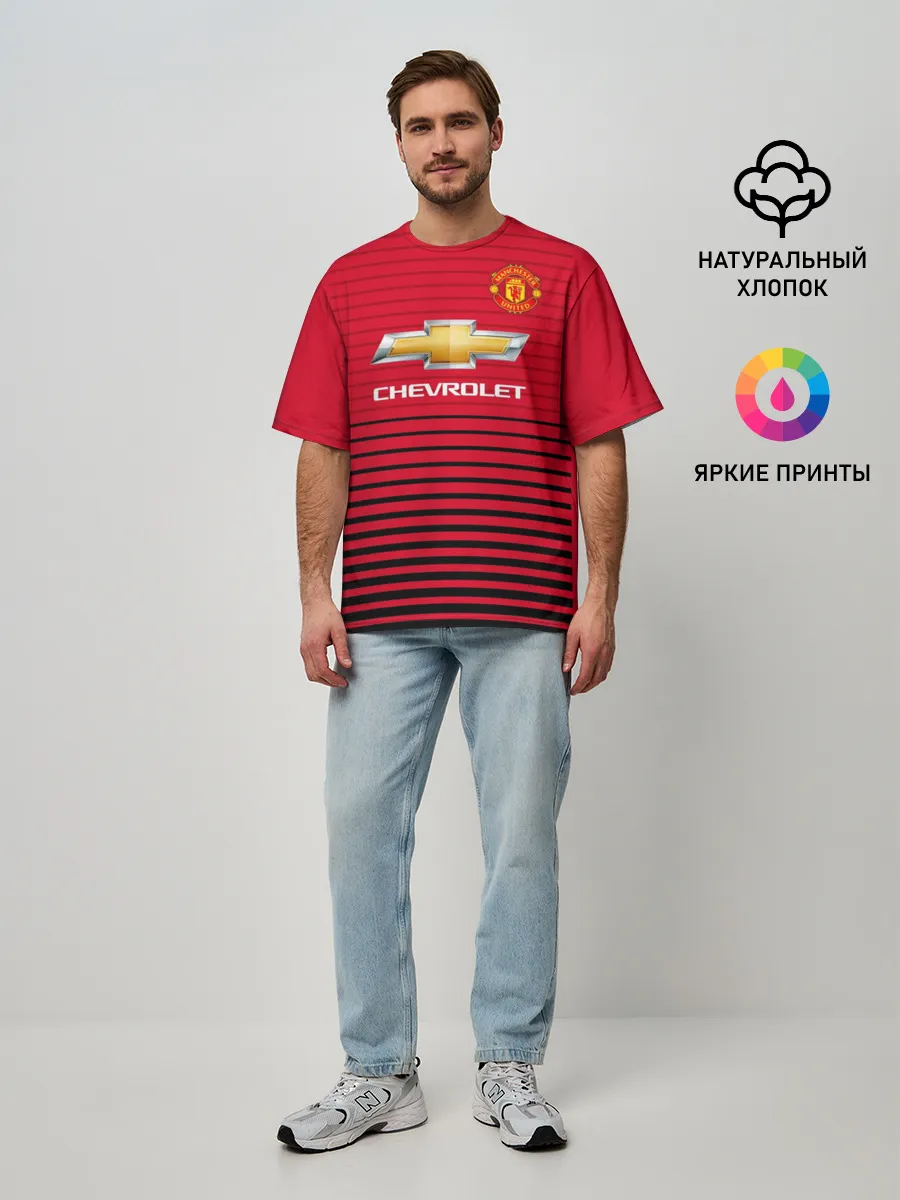 Мужская футболка оверсайз / Man United Форма Home 18/19