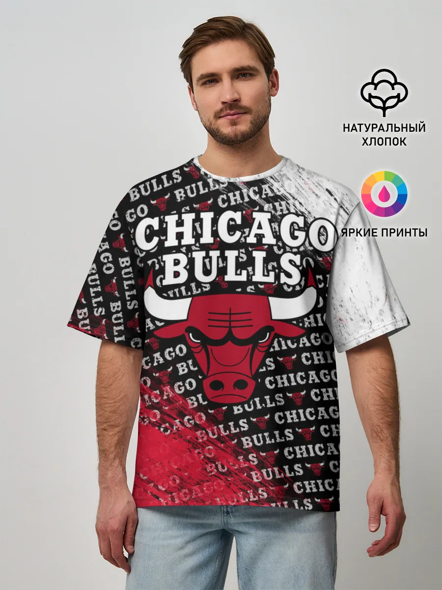 Мужская футболка оверсайз / CHICAGO BULLS [6]