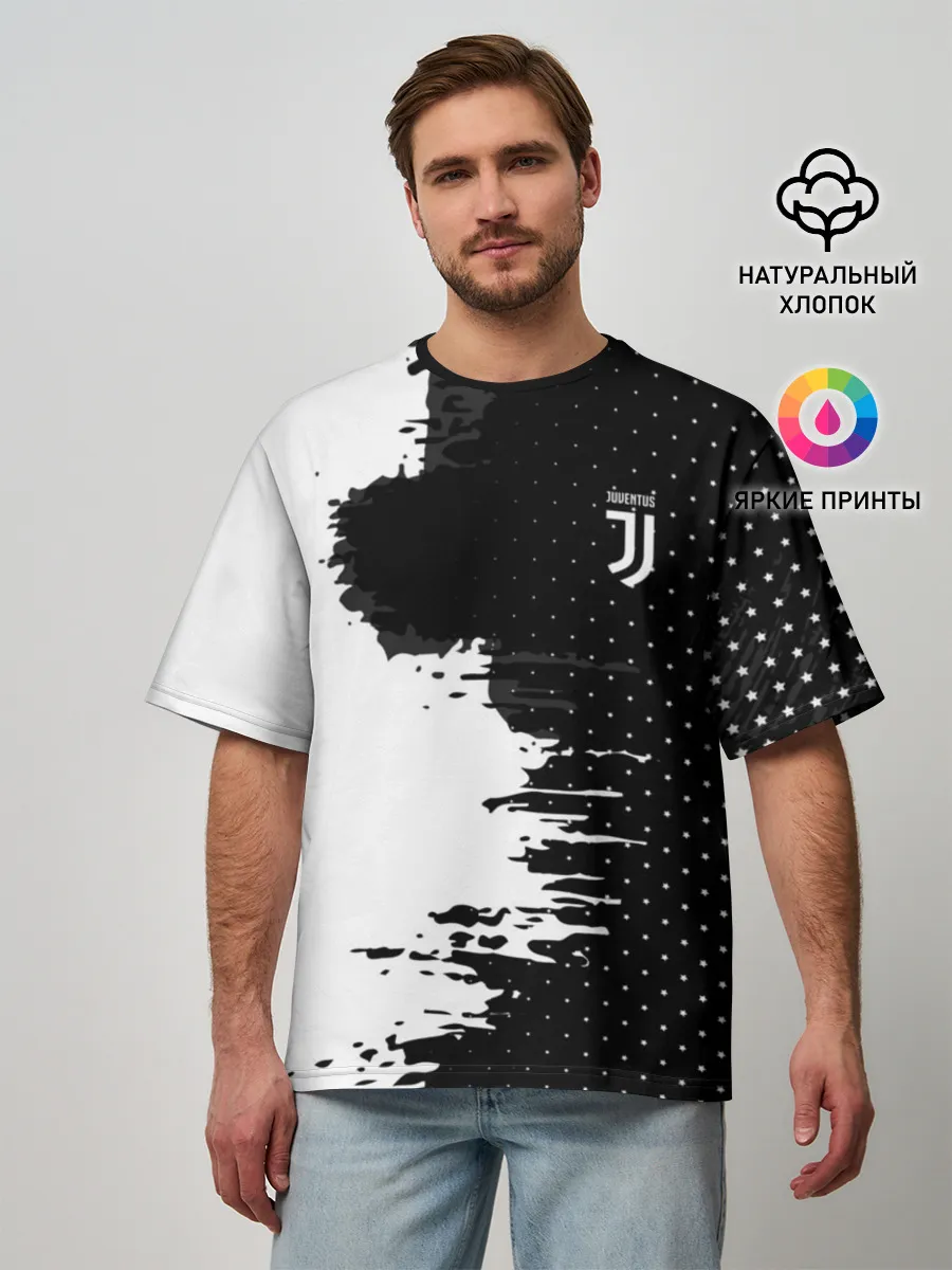 Мужская футболка оверсайз / Juventus uniform black 2018