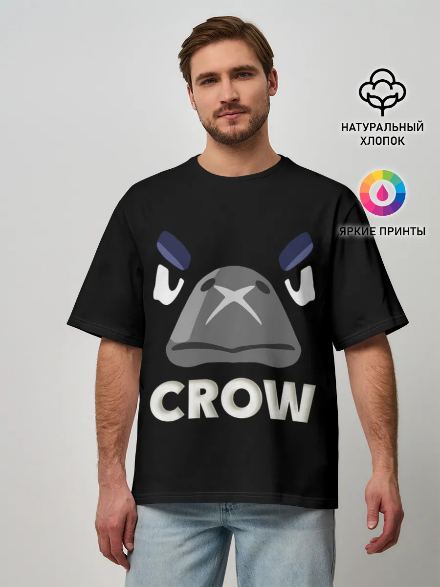 Мужская футболка оверсайз / Brawl Stars CROW