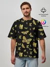 Мужская футболка оверсайз / Golden Butterfly pattern