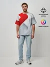 Мужская футболка оверсайз / 3D SPORT STYLE RED / WHITE