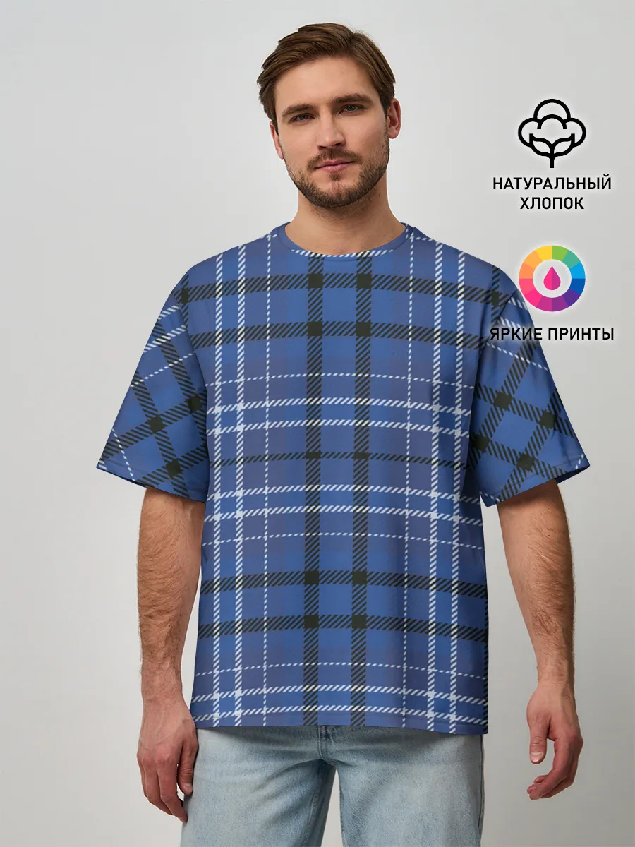 Мужская футболка оверсайз / Шотландка | Tartan