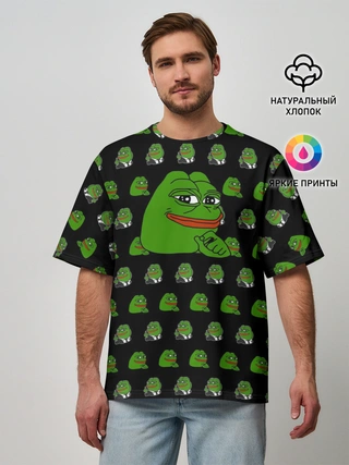 Мужская футболка оверсайз / Frog Pepe