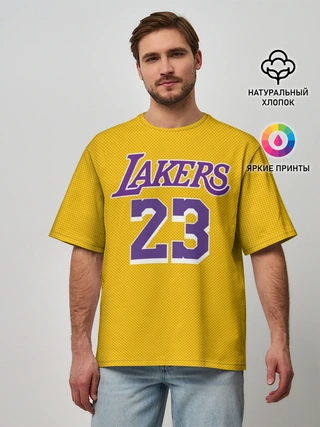 Мужская футболка оверсайз / James 18-19 LA Lakers home