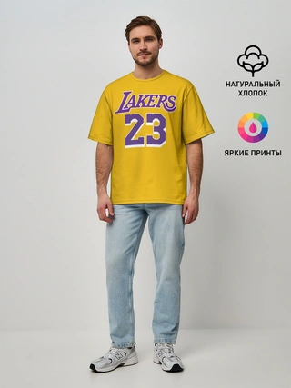 Мужская футболка оверсайз / James 18-19 LA Lakers home