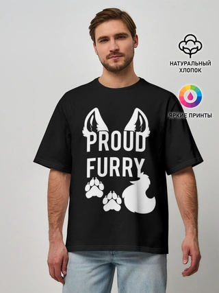 Мужская футболка оверсайз / Proud Furry