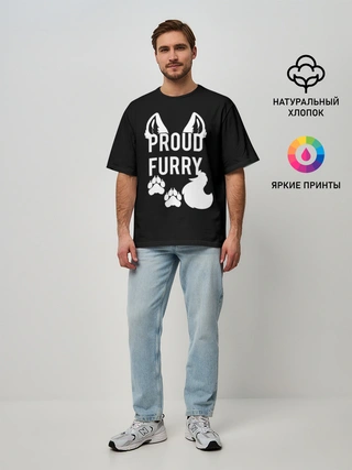 Мужская футболка оверсайз / Proud Furry