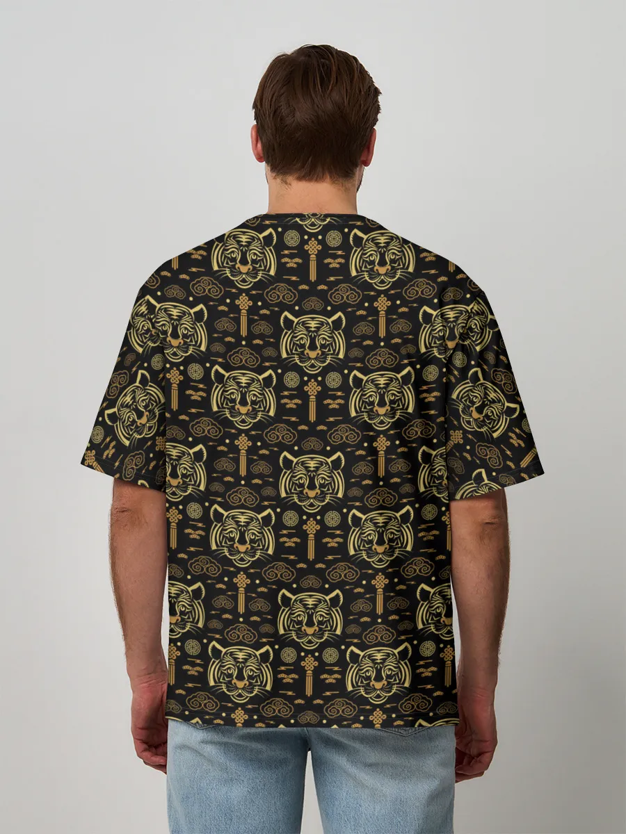 Мужская футболка оверсайз / Тигры / Tigers (pattern)