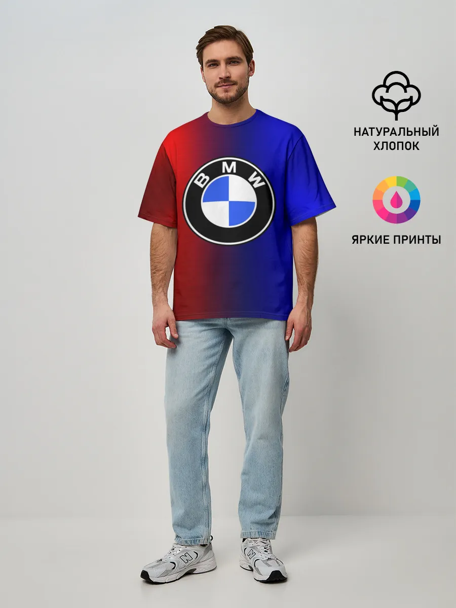 Мужская футболка оверсайз / BMW SPORT ABSTRACT