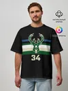 Мужская футболка оверсайз / Milwaukee Bucks форма. Яннис Адетокумбо