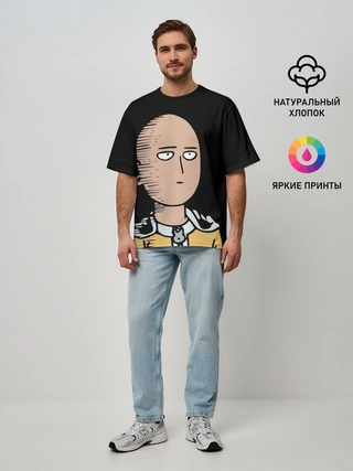 Мужская футболка оверсайз / One-Punch Man Ванпачмен