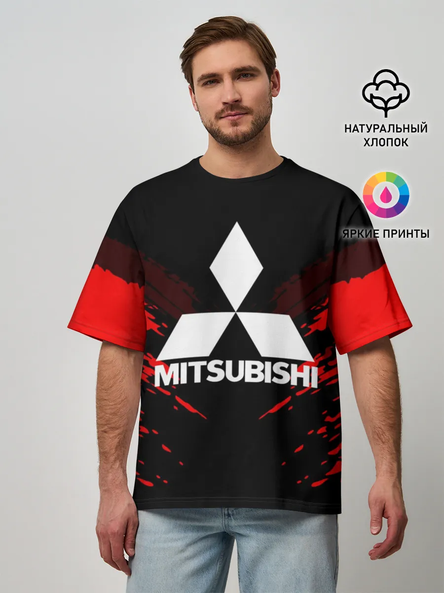 Мужская футболка оверсайз / MITSUBISHI SPORT COLLECTION