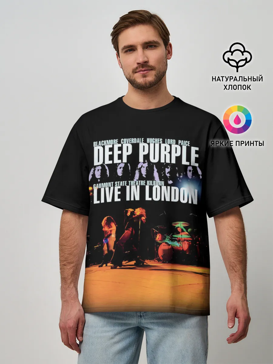 Мужская футболка оверсайз / Deep Purple - Live In London