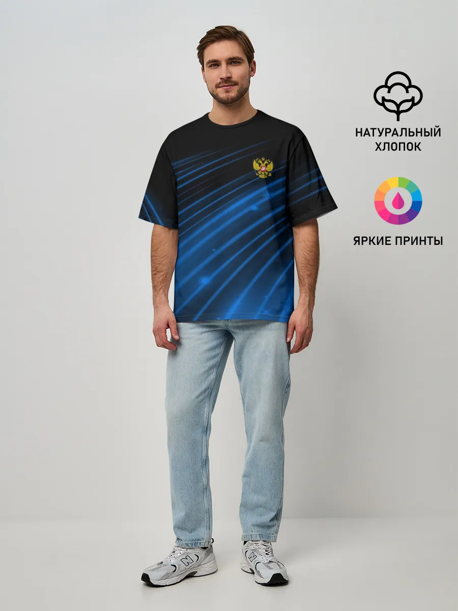 Мужская футболка оверсайз / Russia Sport 2018 uniform