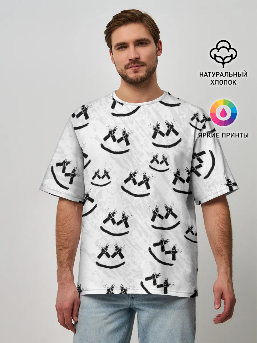 Мужская футболка оверсайз / MARSHMELLO PATTERN