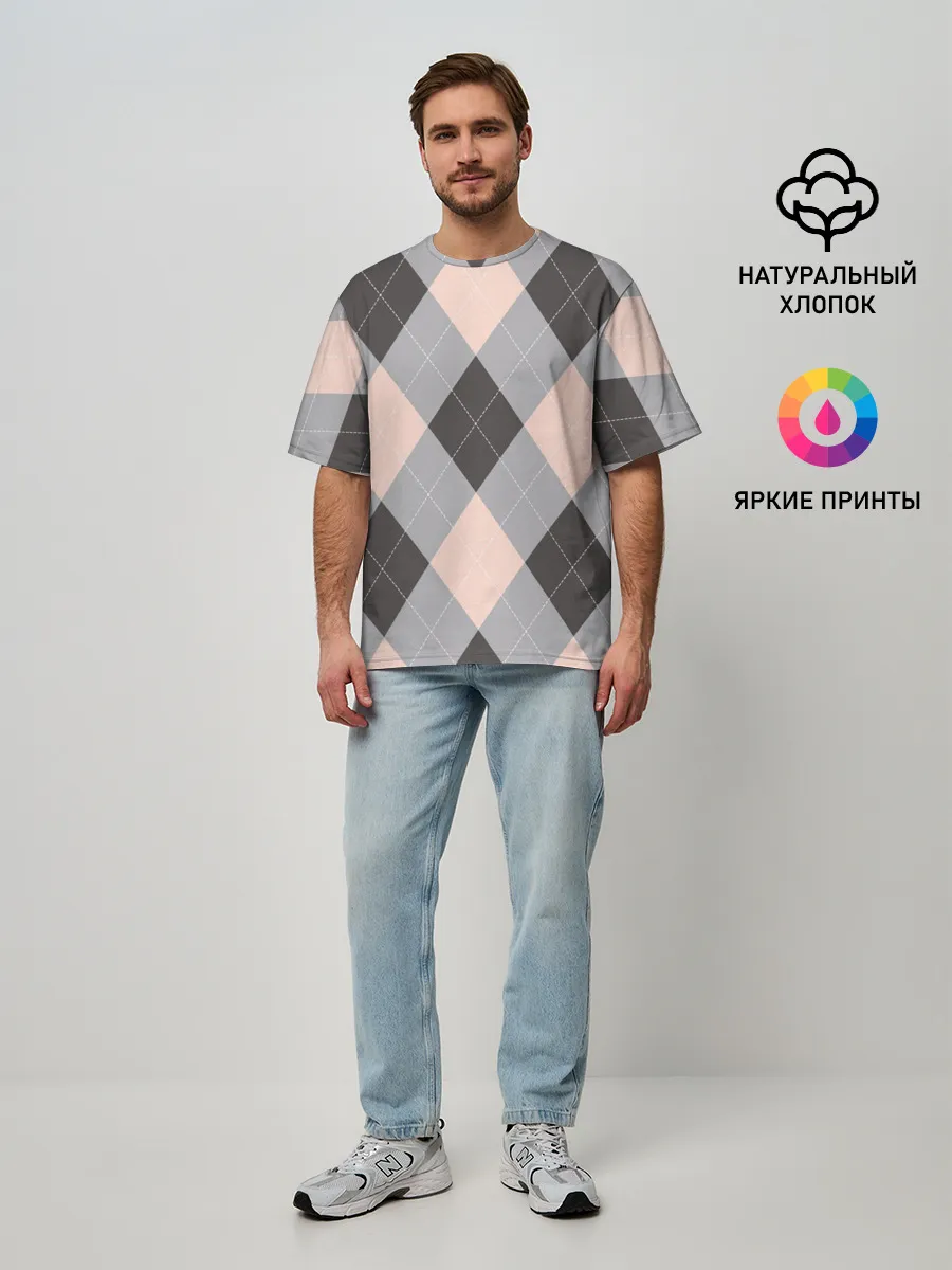 Мужская футболка оверсайз / Шотландка | Tartan