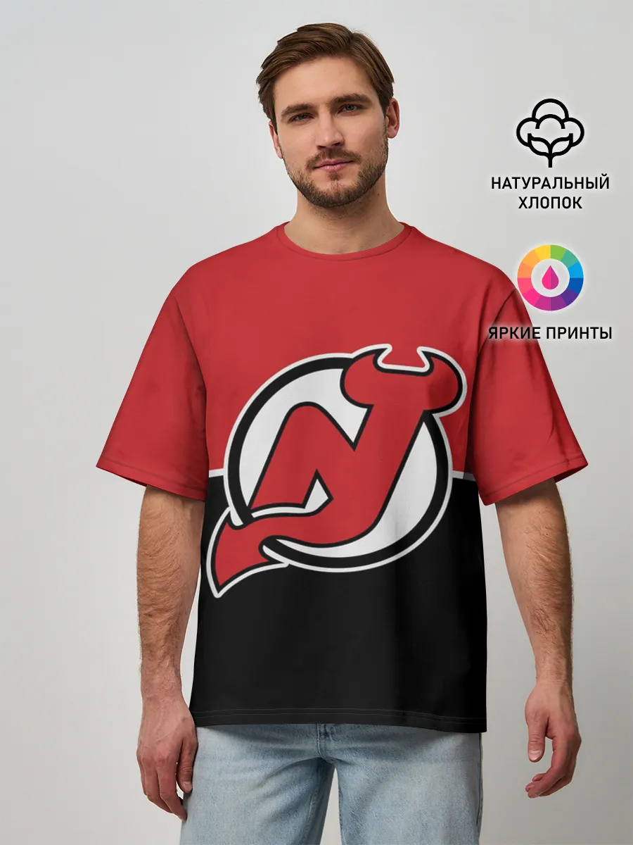 Мужская футболка оверсайз / New Jersey Devils