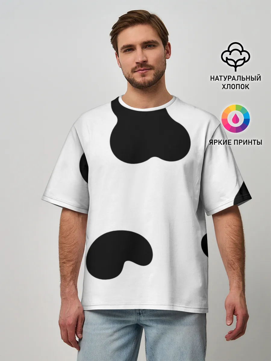 Мужская футболка оверсайз / Cow print