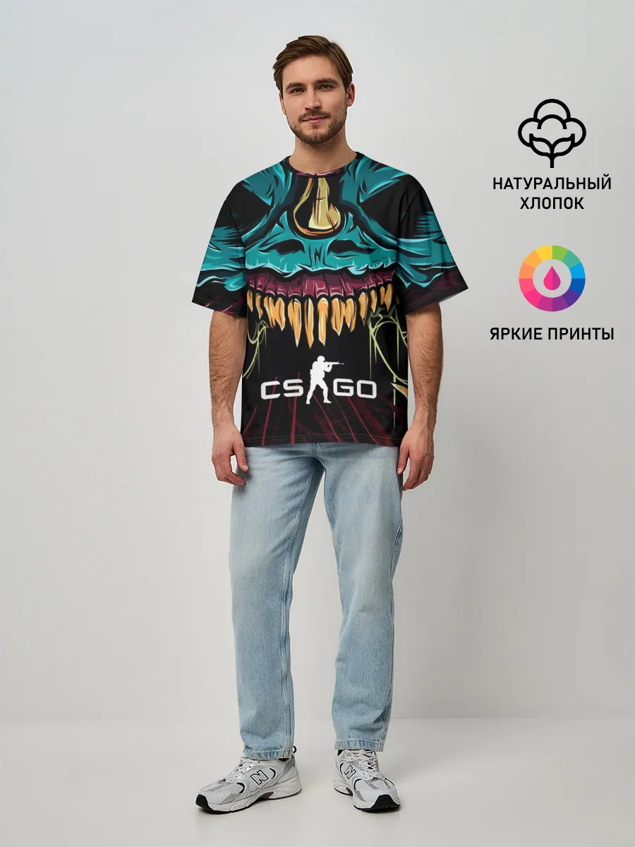 Мужская футболка оверсайз / CS GO hyper beast skin