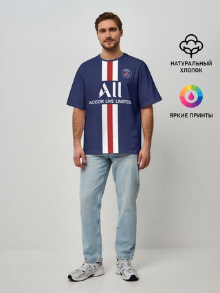 Мужская футболка оверсайз / PSG Home 19-20