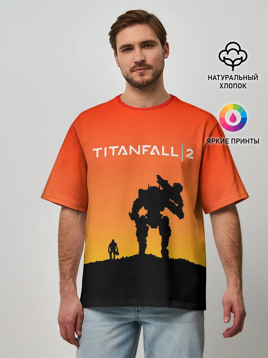 Мужская футболка оверсайз / TITANFALL 2