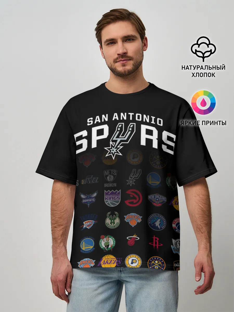 Мужская футболка оверсайз / San Antonio Spurs (2)