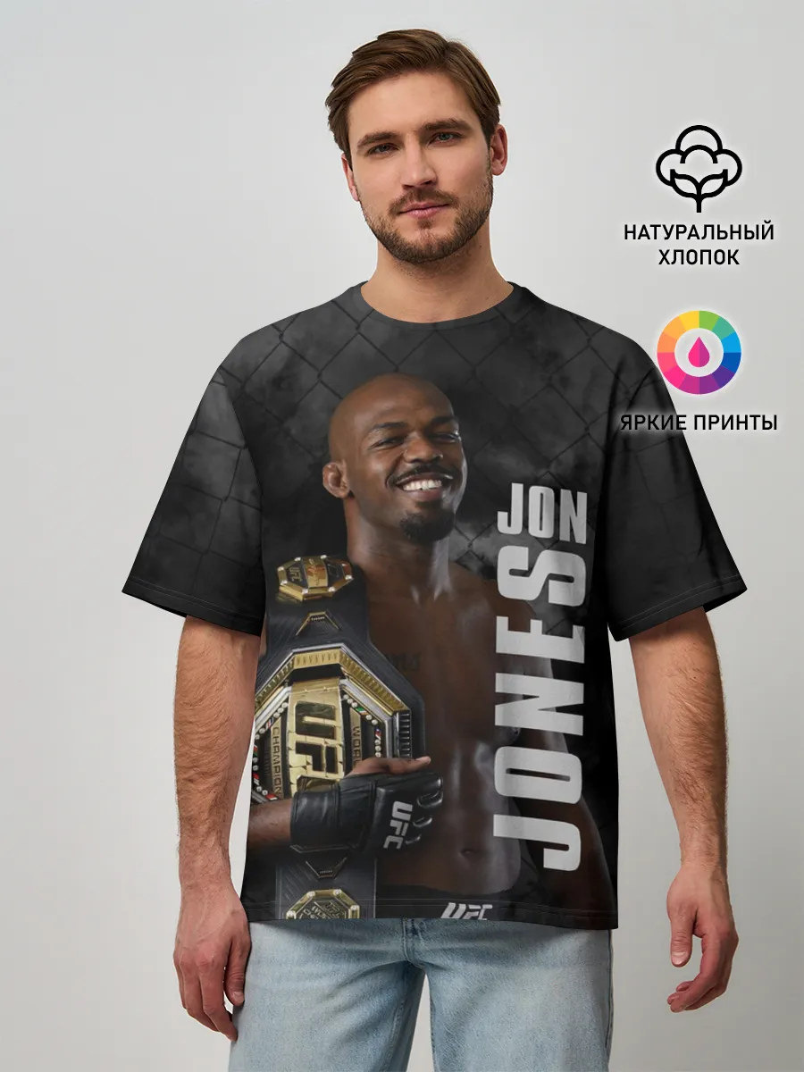 Мужская футболка оверсайз / Jon Jones / Джон Джонс