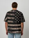 Мужская футболка оверсайз / American Flag Camo